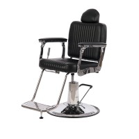 Chaise de barbier Vidal: style modeste et lignes droites, hydraulique, inclinable et rotative